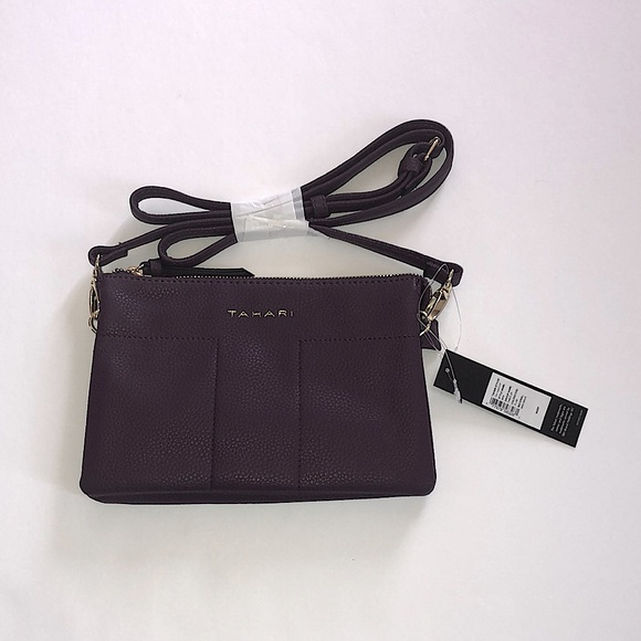 Tahari Bags Nwt Tahari 2 Compartment Crossbody Bag In Plum Size L9